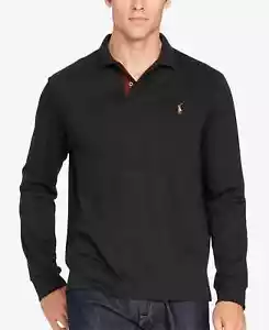 $125 Polo Ralph Lauren Men's Big & Tall Soft-Touch Polo, Black, Sz-2LT - Picture 1 of 3