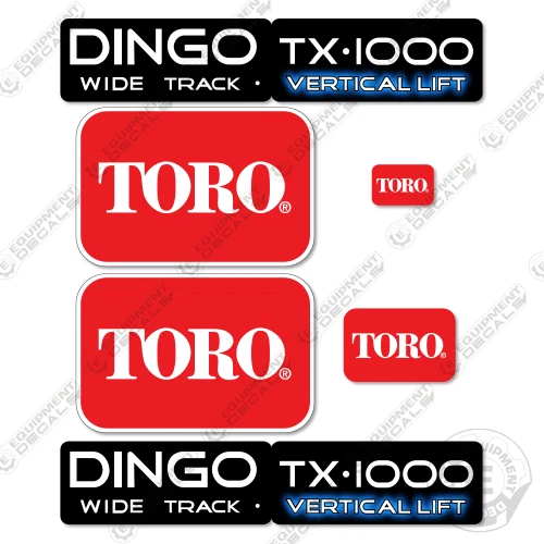 Toro Dingo TX-1000 Decal Kit Vertical Lift WIDE TRACK - 7 YEAR OUTDOOR 3M VINYL! - Image 1 of 1