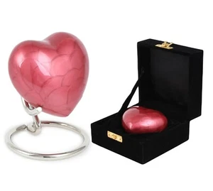 Heart Keepsake Cremation Ashes Urn Red Token Funeral Memorial Mini Urn For Ashes - Picture 1 of 7