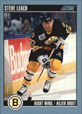 1992-93 Score Canadian Hockey Card #54 Steve Leach