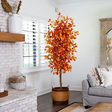 7’ Autumn Ficus Artificial Fall Tree Home Decor. Retail $190