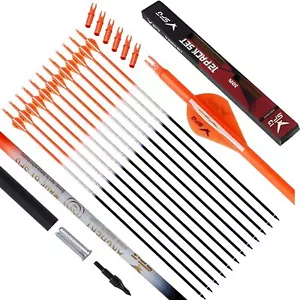 SOPOGER 30 Inch Arrows for Compound Bows - Practice 500 Spine Orange - Picture 1 of 8
