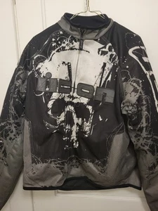 MEN'S ICON DECAY HOOLIGAN PADDED FULL ZIP SKULL MOTORCYCLE JACKET L Y2k Grunge - Picture 1 of 14