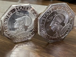 Panama-Pacific Exposition $50 Commemorative 5 oz 999 Fine Silver Octagonal Round - Picture 1 of 10