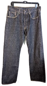 Levi 501 34/32 Botón Hombre Bootcut Negro Vaqueros Usado - Imagen 1 de 6
