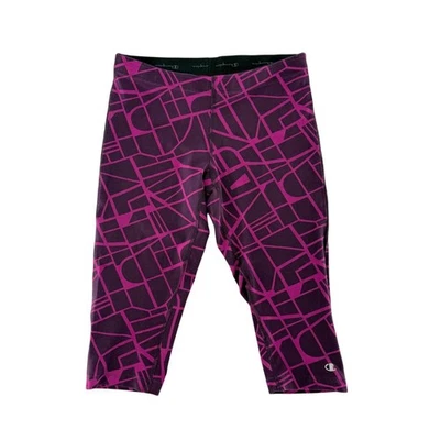 Champion Powertrain Capris Leggings Geometric Print Purple Pink Womens Size M - Image 1 of 4