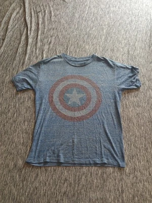Youth Boys Size Large Captain America Distressed Blue Tee Shirt - Image 1 of 3
