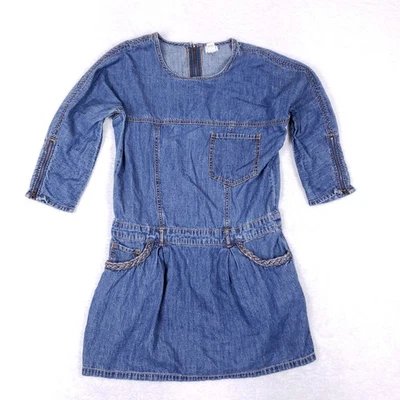 Forever 21 Denim Mini Dress Small Blue 3/4 Sleeve Cotton Casual Streetwear - Image 1 of 4