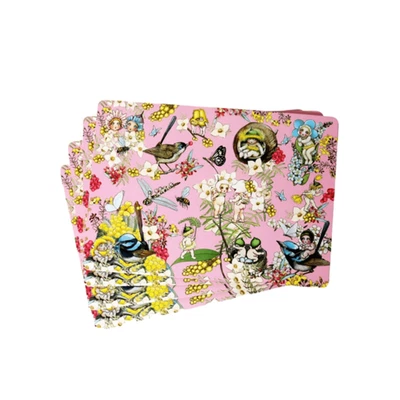 BNIB 4 x May Gibbs Gumnut Babies Placemat Set of Four pink cork backed - Image 1 of 4