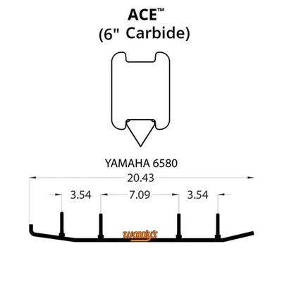 Woodys Ace Runners 6 дюймов Твердосплавный для Yamaha RX10XT Apex XTX 2011-2013 годов выпуска - Изображение 1 из 2