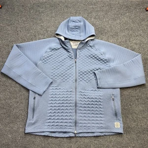Peter Millar Orion Performance Hoodie Mens 2XL Light Blue Quilted Zip Up Jacket - Picture 1 of 11