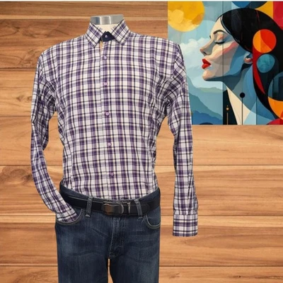 Camisa de hombre ENZO TOVARE a cuadros manga larga puño abatible multicolor talla L Foto 1 de 4