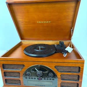 Crosley Rochester 5-in-1 Entertainment Center CR66-PA Turntable Radio Cassette - Picture 1 of 13