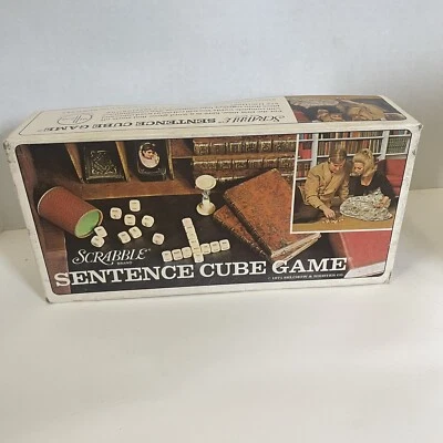 Vintage Scrabble Sentence Cube Game 1971 Wood Dice S & R Games USA Word Game - Image 1 of 4