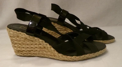 SANDALIAS RALPH LAUREN CHAPS NEGRAS CON TIRAS TACÓN DE CUÑA - BELLA - 8,5M Foto 1 de 4