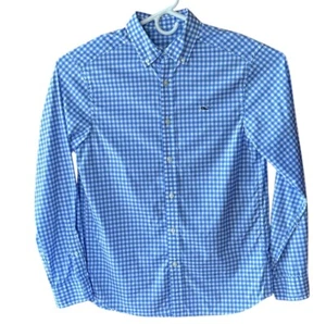 Camisa Vineyard Vines Performance LS Para Hombre Talla Pequeña Azul Blanco Guinga Comodidad - Imagen 1 de 10