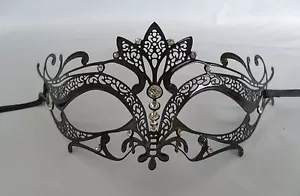 Black Filigree Metal Venetian Party Masquerade Mask No.2 Express Post - Picture 1 of 1
