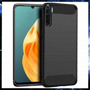 For OPPO A91 CARBON FIBRE CASE SHOCKPROOF SLIM HEAVY DUTY BLACK PHONE COVER A 91 - Picture 1 of 7