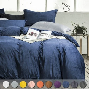 High Quality Velvet Duvet Cover Set 3 Piece Cover For Comforter Twin Queen King - Picture 1 of 67