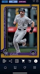 Topps Bunt DIGITAL CARD 2025 Super Rare LE Gold Base JAKE CAVE ROCKIES - Picture 1 of 1