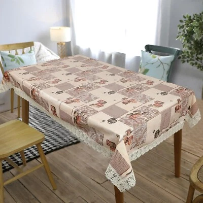 Thick PVC  Dining Table Cover,  6-8 Seater 60 X 90 Waterproof Table Cloth US - Image 1 of 4
