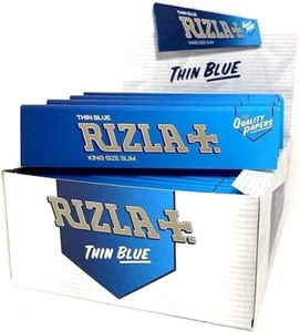 14x RIZLA BLUE KING SIZE Slim Genuine Cigarette Smoking Rolling Papers - Picture 1 of 7