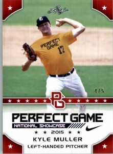 KYLE MULLER 2015 Leaf Perfect Game NIKE All-American SHOWCASE RED Rookie #/5