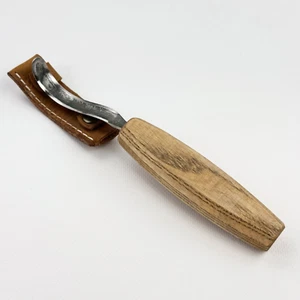 Hand-Forged Hook Knife – 52100 Steel, Ash Handle, For Bowls, Spoons, Kuksa - Picture 1 of 12