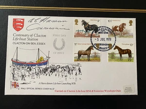 GB 1978 Horses set on Signed & carried RNLI First Day Cover, Clacton On Sea SHS - Picture 1 of 3