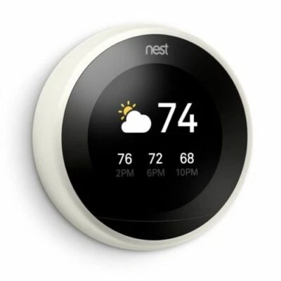 Sale! CERTIFIED Google Nest 3rd Generation Learning Thermostat Kit White T3017US - Image 1 of 4