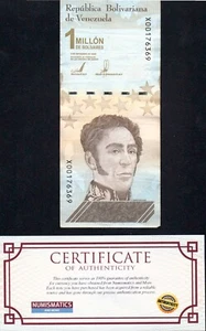 VENEZUELA 1 million Soberanos VES qty 1 CIRCULATE 2021 Replacement Note X Prefix - Picture 1 of 2