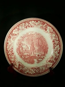 Homer Laughlin rose Curried & Ives Print Transferware " home sweet home" 10" - Picture 1 of 6