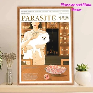 Parasite Movie Poster, Korean Cinema Art Print, Dog & Peaches Variant Wall Decor - Picture 1 of 6