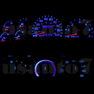 Misuratore cluster e riscaldatore aria condizionata luci led blu per Ford F150 Expedition 97-98 - Foto 1 di 8