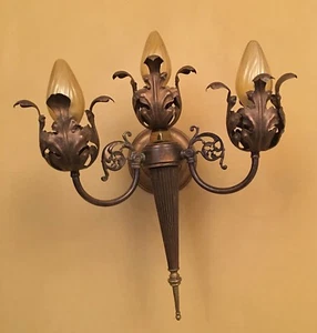 Iluminación vintage rara par de apliques circa 1905 - Imagen 1 de 4