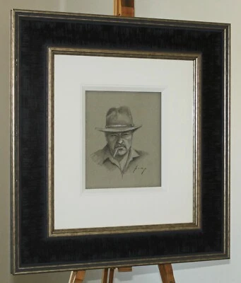 VINCENT KAMP Enmarcado Original Grafito Dibujo Estudio 'Paul Sorvino Género Gángster Foto 1 de 4