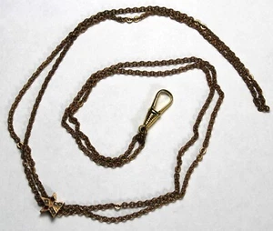 18" Pocket Watch Double-Chain w/ Star Slide - Gold-Filled - Vintage - Picture 1 of 4