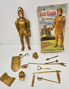 Vintage MARX TOY  Noble Knights SIR GORDON, GOLD KNIGHT w/Box & Accessories - Picture 1 of 9