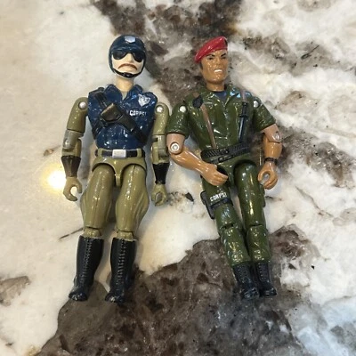 "Lote de 2 figuras de acción sueltas Lanard The Corps 1986-90 3,75"" vintage" Foto 1 de 4