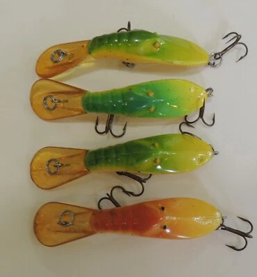 3 Vintage B H Lures B MAGNET 2.5" Spoon Bill Crankbait fishing lures see photos - Image 1 of 3