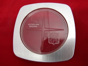 VINTAGE 1970's NFL FOOTBALL AFC TEAM COASTER CLEVELAND BROWN'S MOLDED PLASTIC - Picture 1 of 1