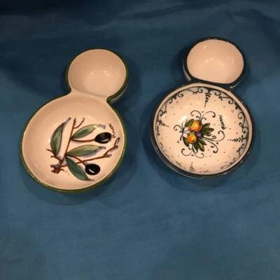 RICCERI 2er Set Olivenhalter Keramik Handbemalt Dekor wählbar - Bild 1 von 2