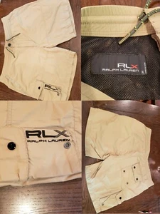 Vtg RLX Ralph Lauren Cargo Swim Trunks Board Shorts Khaki Men's Sz XL 36x7 - Picture 1 of 11