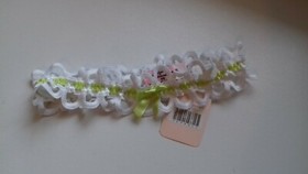 AGENT PROVOCATEUR RARE LAURELIE WHITE LIME GARTER ONE SIZE BNWT