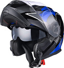 Motorcycle Helmet Dual Visor Modular Flip up Full Face Helmet DOT Approved -  He