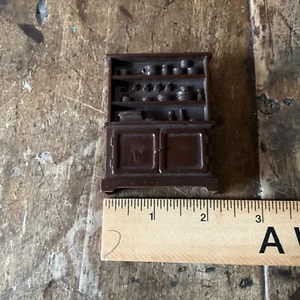 MARX Toys Brown Hutch Cupboard Dollhouse Miniature Furniture Plastic USA 2.75” - Picture 1 of 2