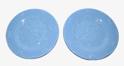 De Colección Pfaltzgraff Shelby Plato Ensalada Gres Azul Floral 8.5" Juego de 2 Foto 1 de 4