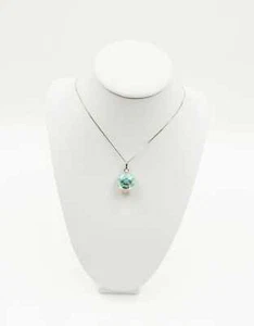 COLLANA CAMPANELLA TRAFORATA SMALTATA TURCHESE IN ARGENTO 925 RODIATO IN ORO 18K - Foto 1 di 3