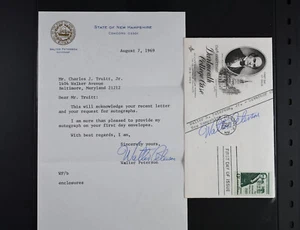 Walter R. Peterson Jr. Governor of New Hampshire Signature Autograph Cover FDC - Picture 1 of 2