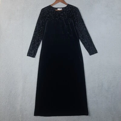 Diane Von Furstenberg Velvet Dress Women Medium Black Color Authority Maxi Shift - Image 1 of 4